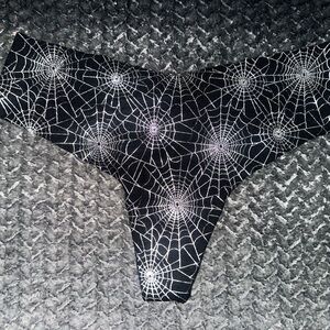 PINK Victoria's Secret Black and White Spider Web Underwear